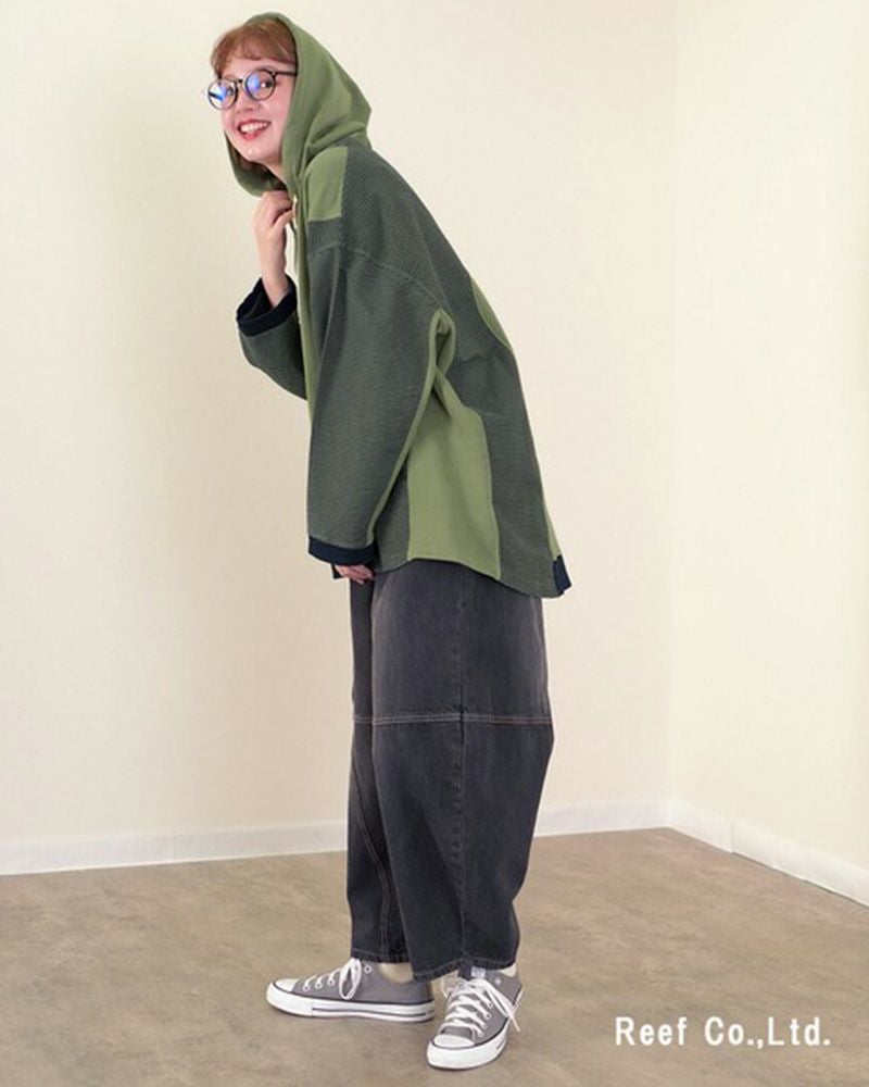 定番人気 デニムボールパンツ ゆったりシルエット ウエストゴム 調整紐付き オールシーズン対応 大人カジュアル