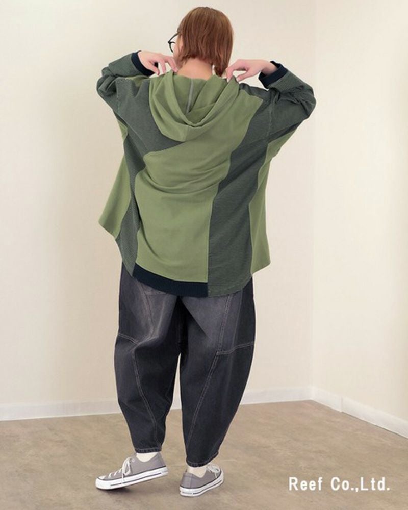 定番人気 デニムボールパンツ ゆったりシルエット ウエストゴム 調整紐付き オールシーズン対応 大人カジュアル