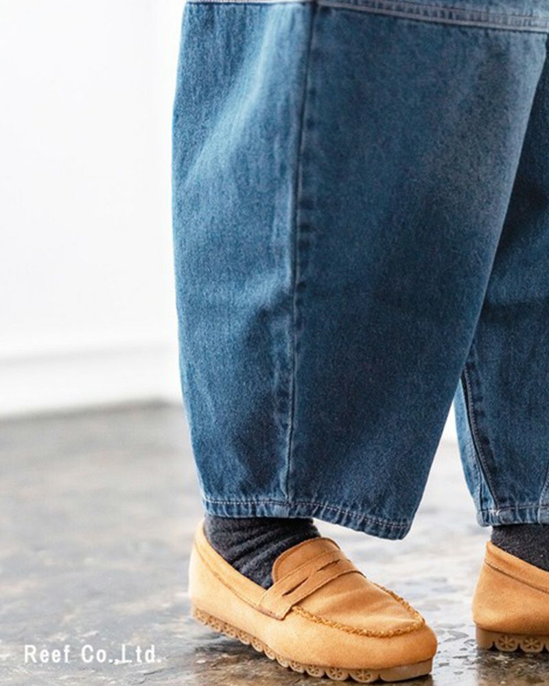 定番人気 デニムボールパンツ ゆったりシルエット ウエストゴム 調整紐付き オールシーズン対応 大人カジュアル