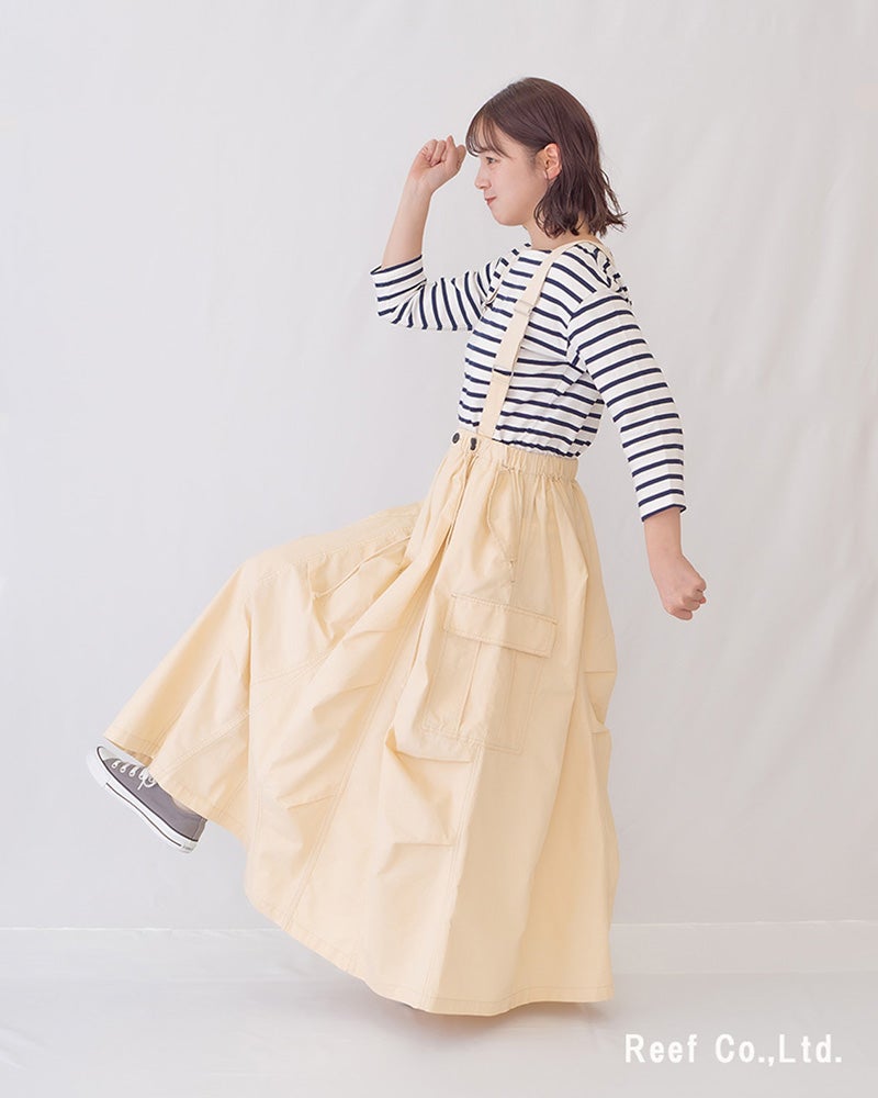 サス付きサーキュラーミリタリースカート レディース ボリュームスカート オールシーズン対応