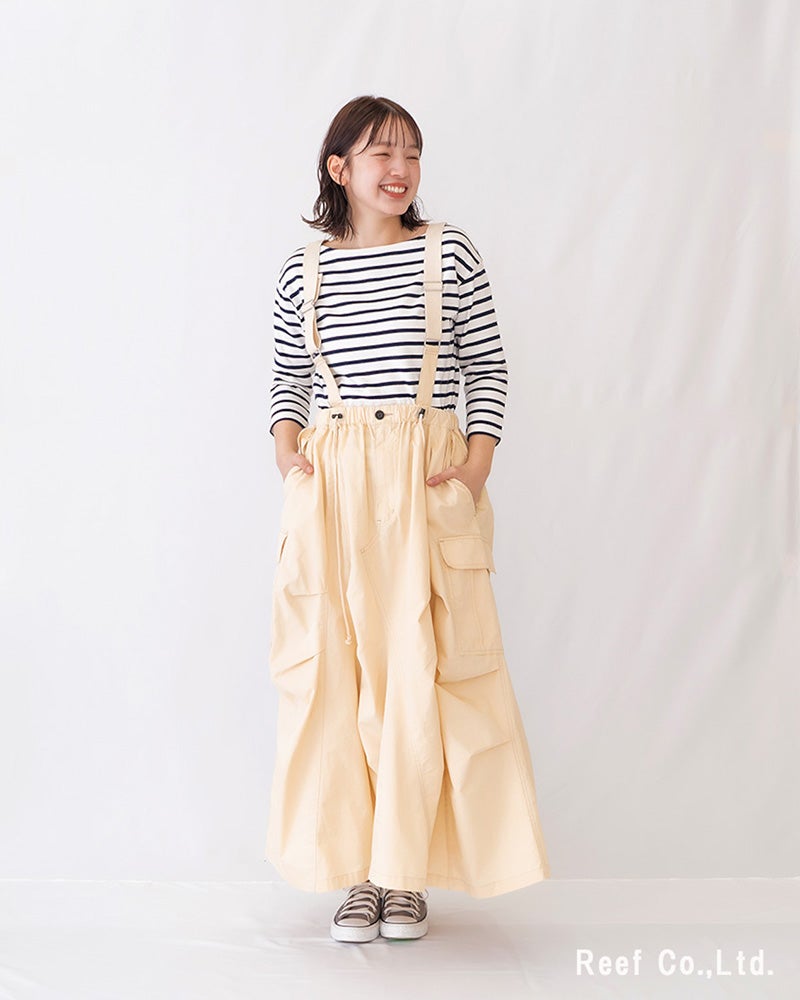 サス付きサーキュラーミリタリースカート レディース ボリュームスカート オールシーズン対応