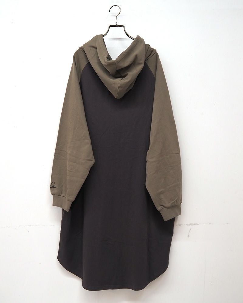 limiless 裏毛配色フーディーカーデ