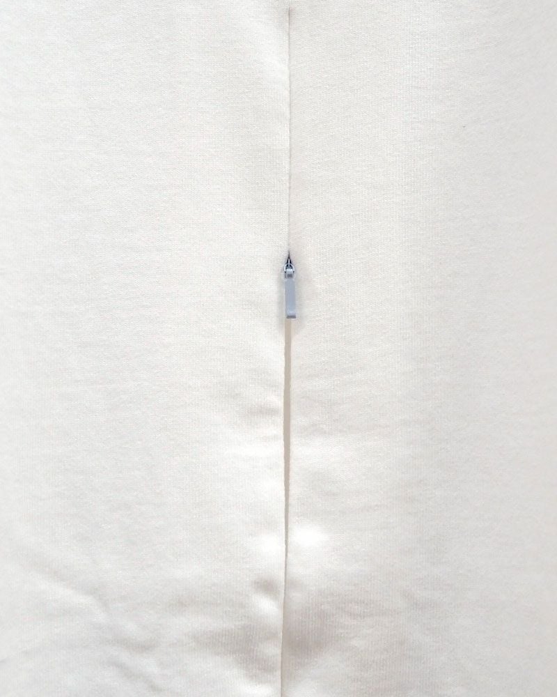 Pokke++ ポッケプラスプラス スピンドルTEE 前開きジップ ビッグシルエット ユニセックス Tシャツ 綿100％ モノトーン 3色展開