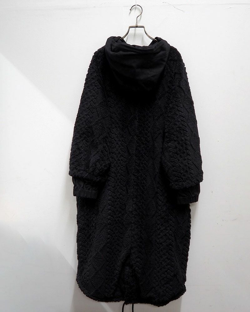 limiless 柄ボアロングモッズコート ロング丈 防寒 アウター