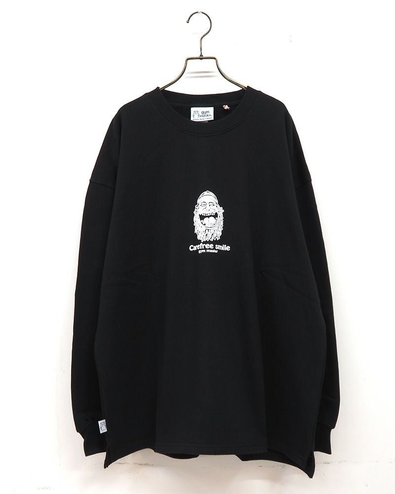 gym master ジムマスター carefree smile スウェットビッグTEE スマイルプリント ビッグシルエット 裏毛Tシャツ カジュアル