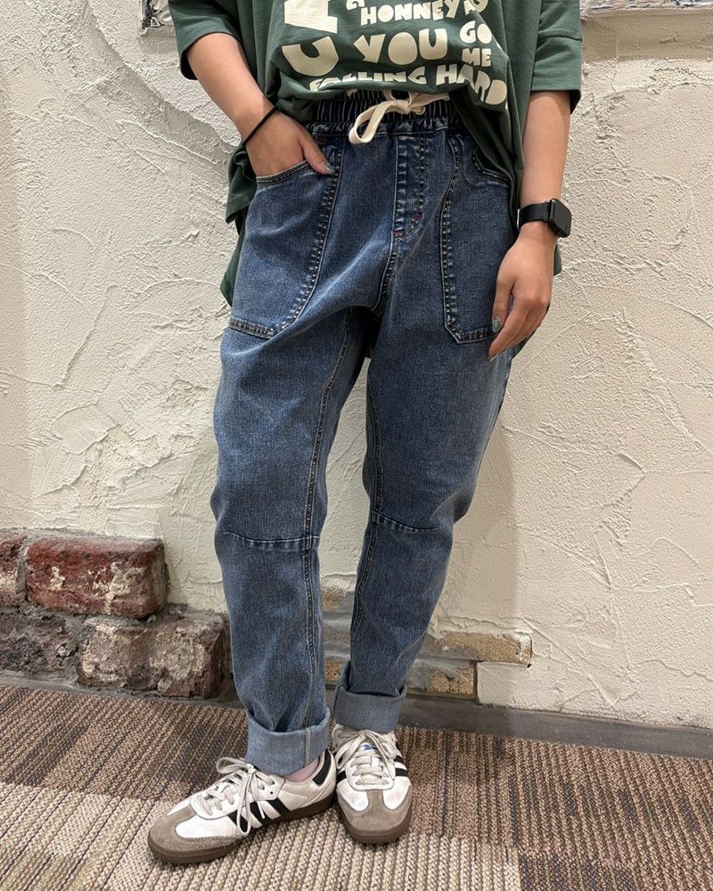 新色追加・再入荷》8Laboratory スリムサルエルデニムパンツ | &Vogue