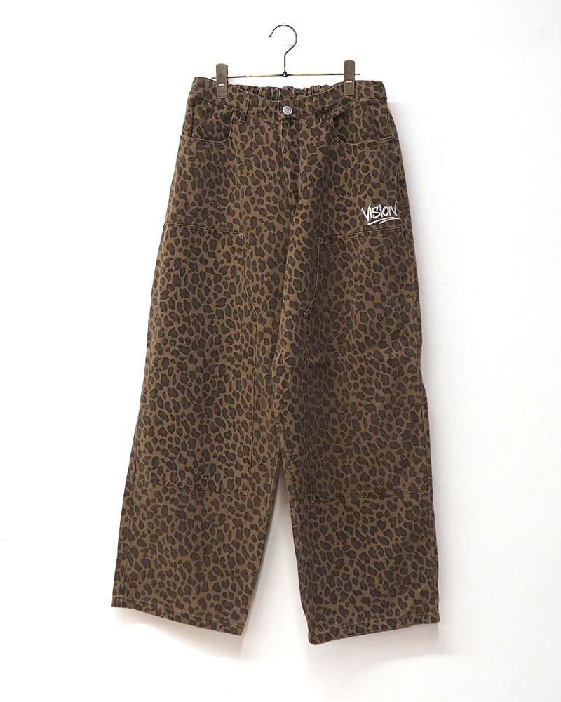 VISION STREET WEAR ワイドパンツ ダブルニー イージーパンツ ストリート ユニセックス ワイドシルエット 裾ドローコード リラックスフィット オーバーサイズ パンツ
