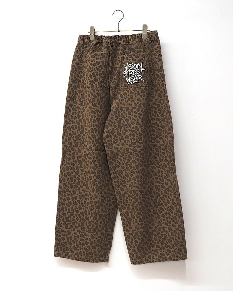 VISION STREET WEAR ワイドパンツ ダブルニー イージーパンツ ストリート ユニセックス ワイドシルエット 裾ドローコード リラックスフィット オーバーサイズ パンツ