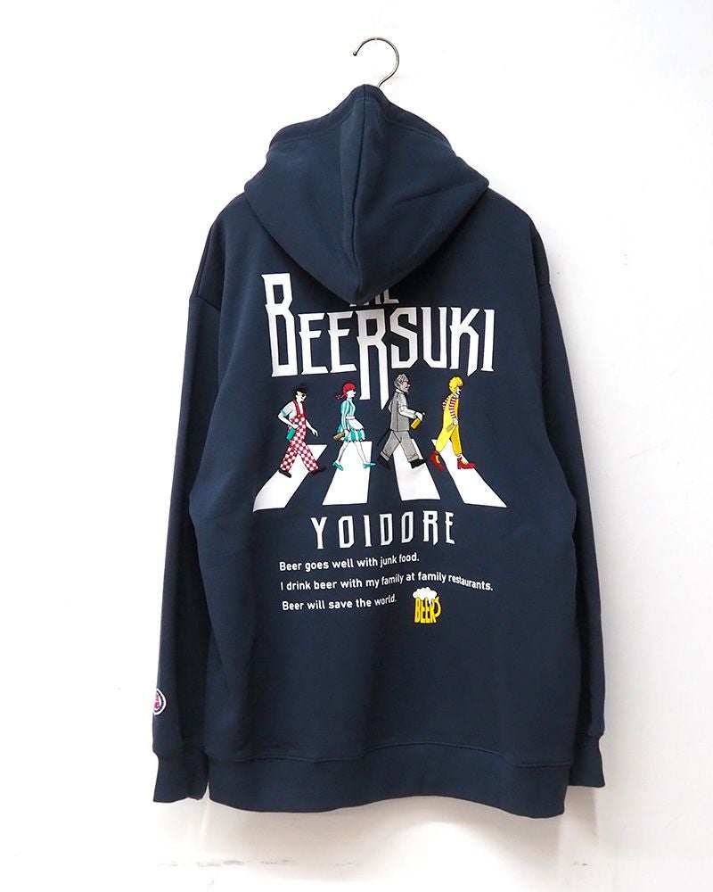 YOIDORE 酔いどれ　ヨイドレ BEER パーカー スウェット バックグラフィック ビール ジョッキ プリント 酒好き カジュアル ユニセックス トップス