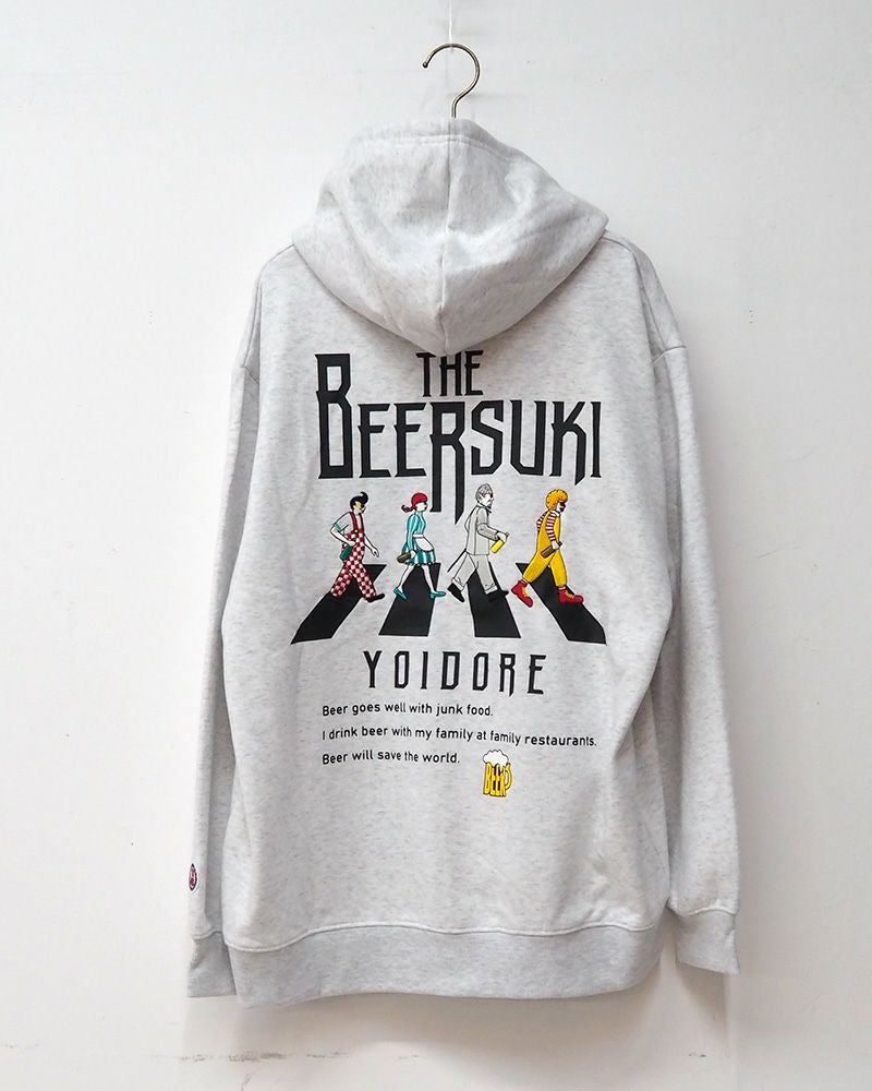YOIDORE 酔いどれ　ヨイドレ BEER パーカー スウェット バックグラフィック ビール ジョッキ プリント 酒好き カジュアル ユニセックス トップス