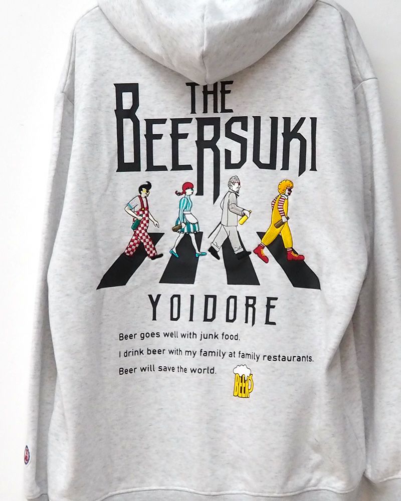 YOIDORE 酔いどれ　ヨイドレ BEER パーカー スウェット バックグラフィック ビール ジョッキ プリント 酒好き カジュアル ユニセックス トップス