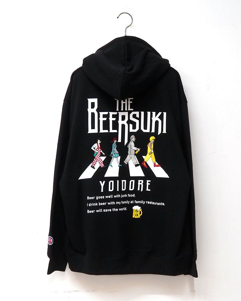 YOIDORE 酔いどれ　ヨイドレ BEER パーカー スウェット バックグラフィック ビール ジョッキ プリント 酒好き カジュアル ユニセックス トップス