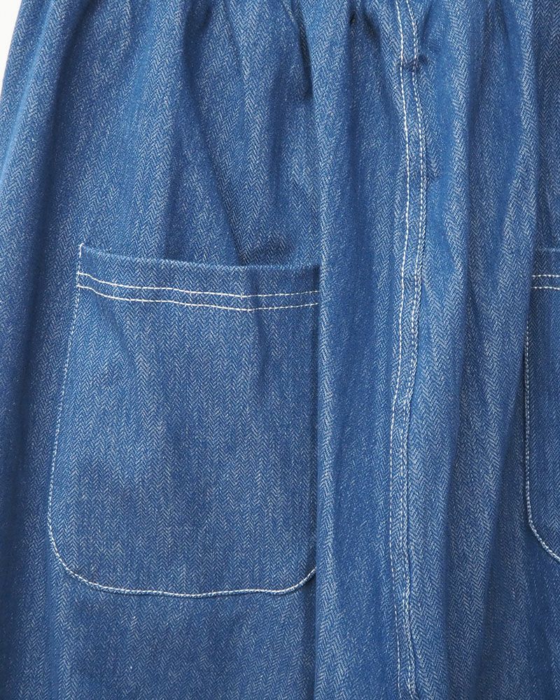 limiless リミレス ヘリンボーン裏毛サーカスパンツ レディース デニムパンツ バルーンパンツ ウエストゴム ゆったり 体型カバー ワイドパンツ オールシーズン カジュアルボトム ブルー ネイビー ブラック