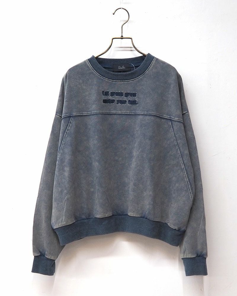 limiless ケミカル加工ロゴ刺繍入りプルオーバー