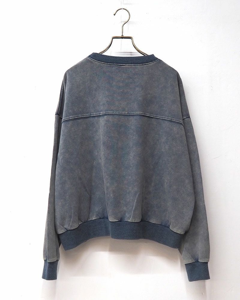 limiless ケミカル加工ロゴ刺繍入りプルオーバー