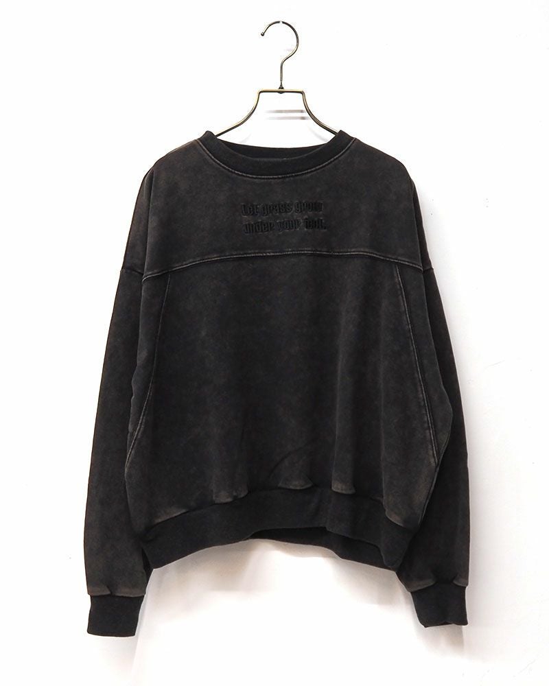 limiless ケミカル加工ロゴ刺繍入りプルオーバー