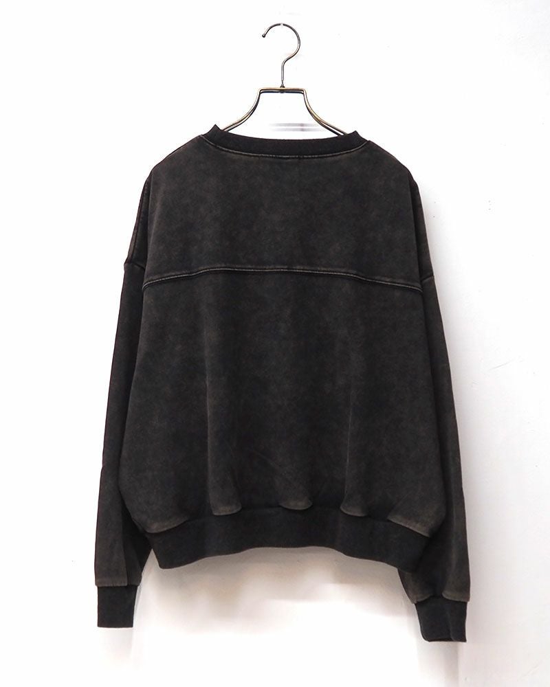limiless ケミカル加工ロゴ刺繍入りプルオーバー