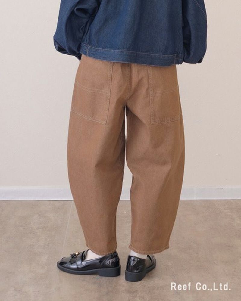 mililopiulu ミリロピュール BIGポケット デニム ボールパンツ レディース ワイド オーバーサイズ カジュアル パンツ