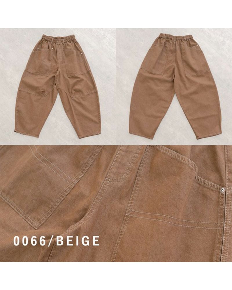 mililopiulu ミリロピュール BIGポケット デニム ボールパンツ レディース ワイド オーバーサイズ カジュアル パンツ