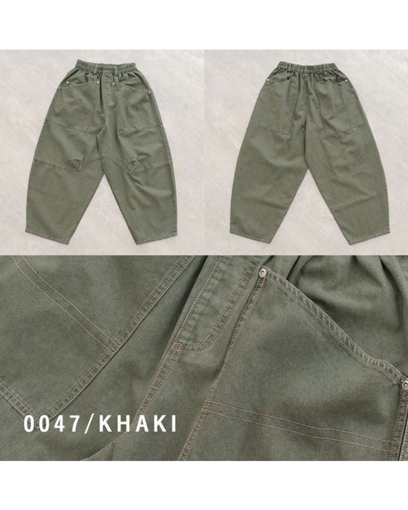 mililopiulu ミリロピュール BIGポケット デニム ボールパンツ レディース ワイド オーバーサイズ カジュアル パンツ