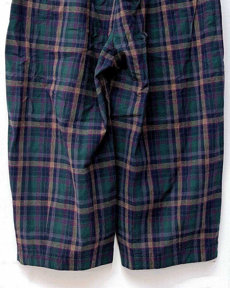 8Laboratory エイトラボラトリー チェックパンツ レディース ルーズパンツ ワイドパンツ 総ゴム カジュアル 古着風