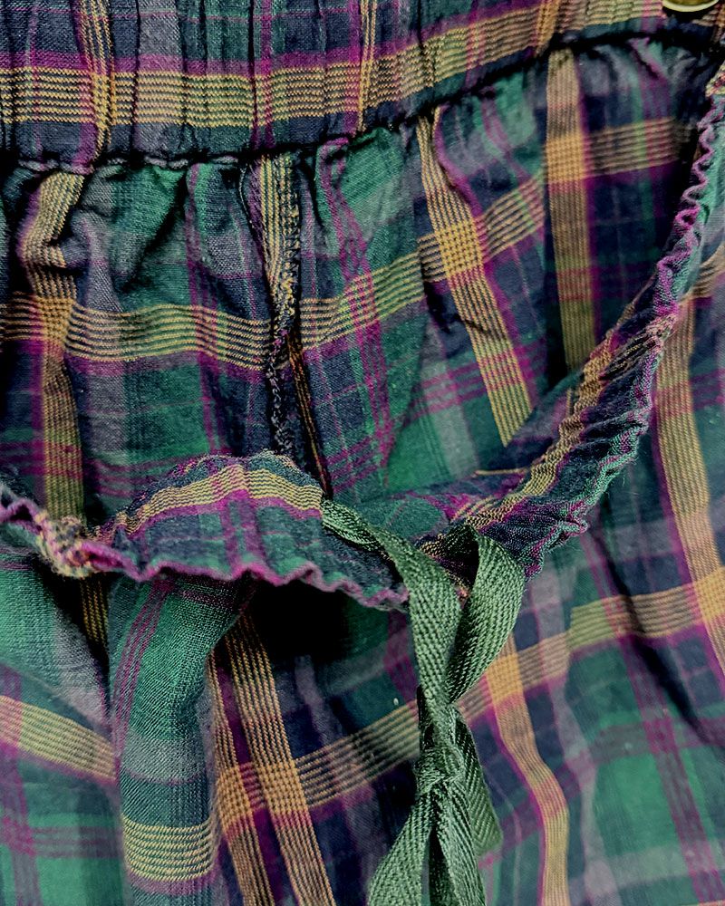 8Laboratory エイトラボラトリー チェックパンツ レディース ルーズパンツ ワイドパンツ 総ゴム カジュアル 古着風