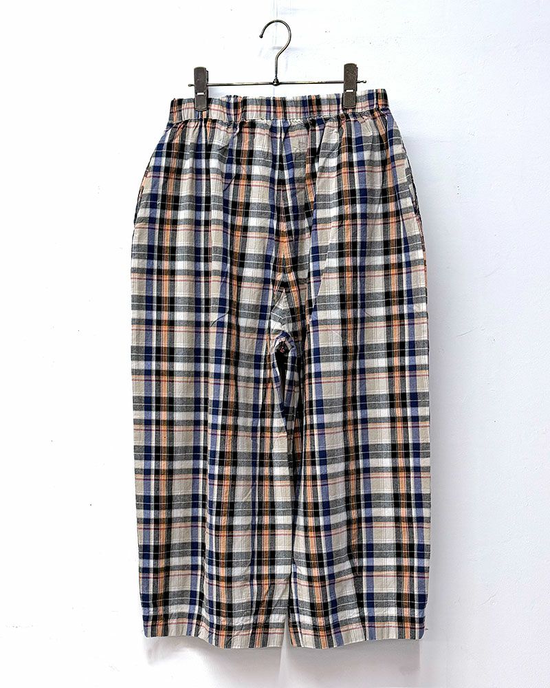 8Laboratory エイトラボラトリー チェックパンツ レディース ルーズパンツ ワイドパンツ 総ゴム カジュアル 古着風