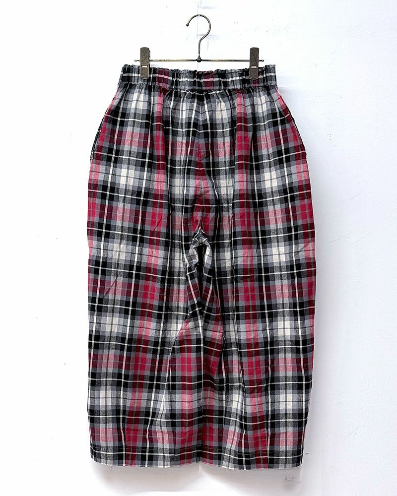 8Laboratory エイトラボラトリー チェックパンツ レディース ルーズパンツ ワイドパンツ 総ゴム カジュアル 古着風