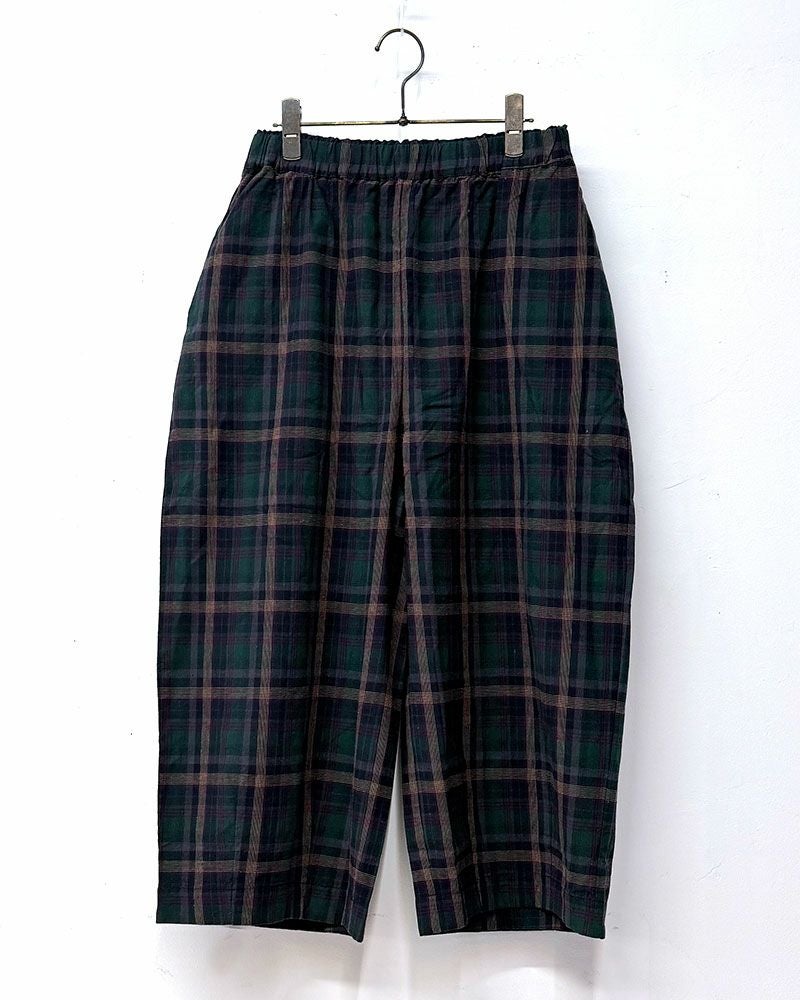 8Laboratory エイトラボラトリー チェックパンツ レディース ルーズパンツ ワイドパンツ 総ゴム カジュアル 古着風