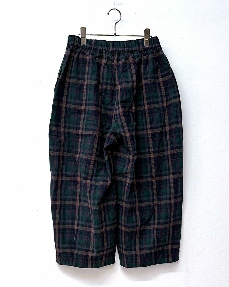 8Laboratory エイトラボラトリー チェックパンツ レディース ルーズパンツ ワイドパンツ 総ゴム カジュアル 古着風