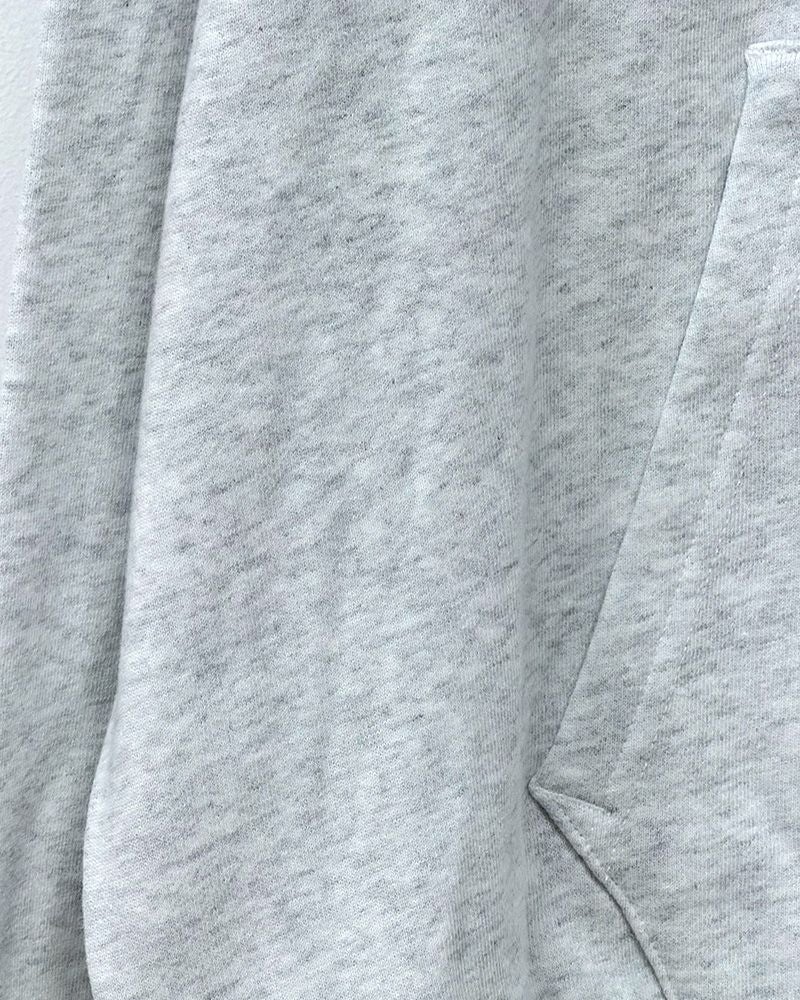 #Pokke　裏毛ケミカルZIPパーカー　長袖　フルジップ　ケミカルウォッシュ　ヴィンテージ風加工　ビッグシルエット