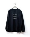 クルーネックラウンドヘムロゴ刺繍プルオーバー　長袖　ロゴ刺繍　ラウンドヘム　サイドスリット　ビッグシルエット　ドロップショルダー　カジュアルファッション　ユニセックス　トップス