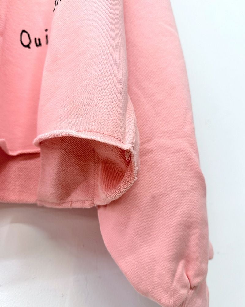 limiless スウェットプリントプルオーバー 手書きロゴ イラストデザイン 裾タック入り 丸みシルエット レディーススウェット