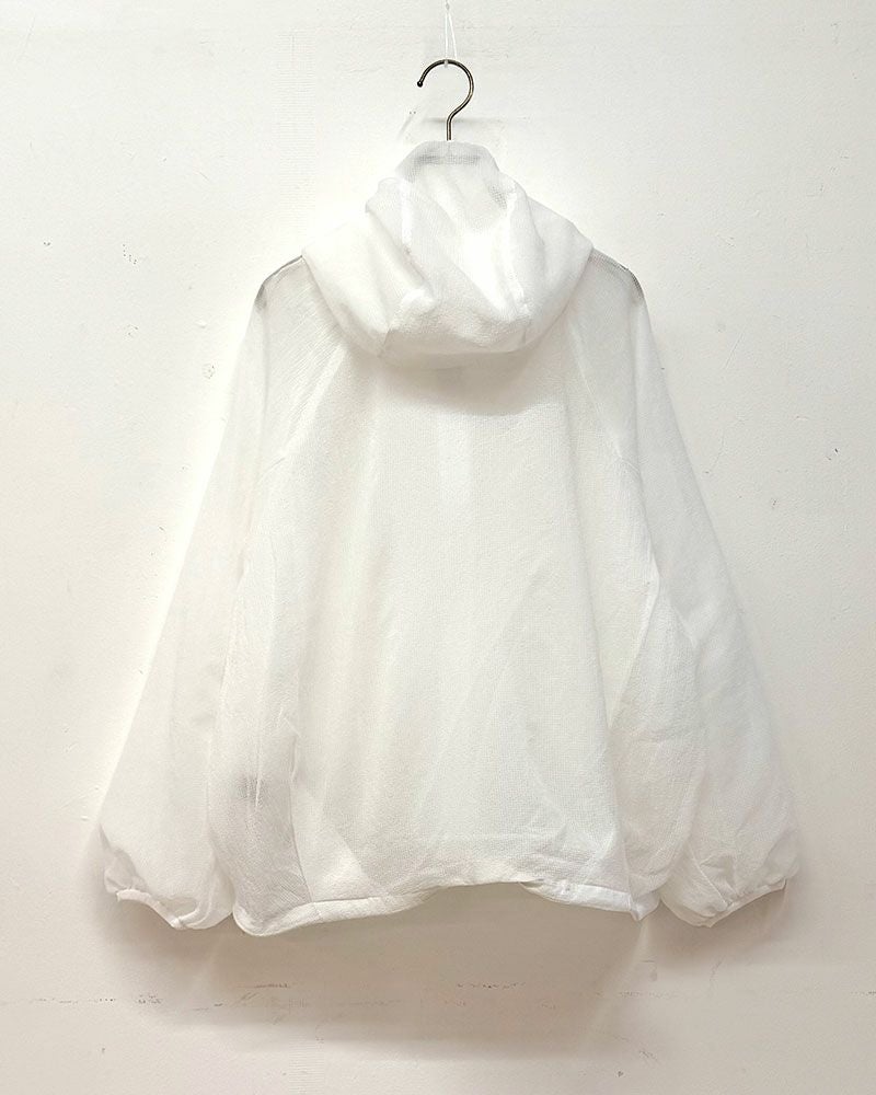 limiless シアーリップストップパーカー リップストップ生地を使用した透け感のある軽量シアージップアップパーカー