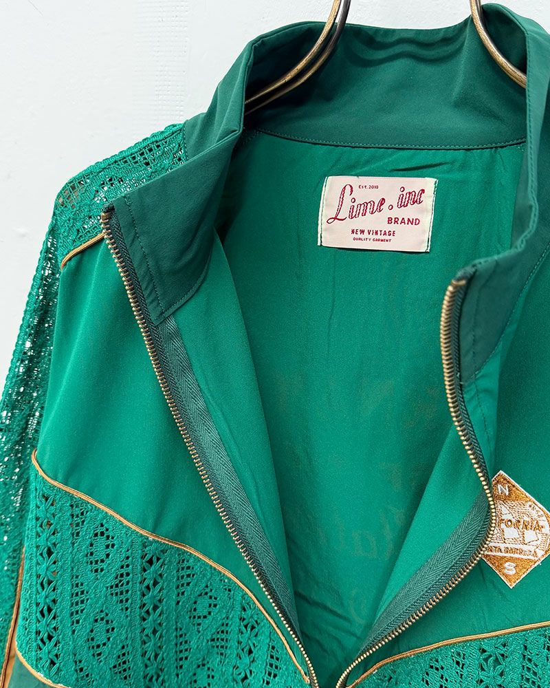 LIME.INC ストレッチナイロン レースブルゾン