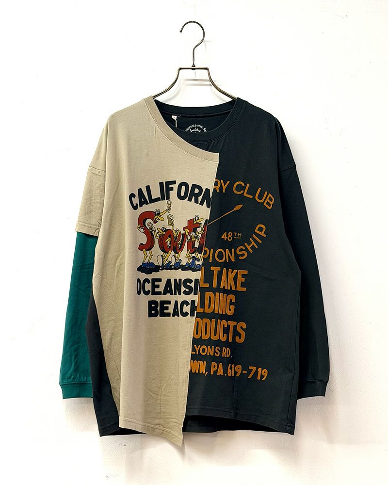 LIME.INC 配色切替 フェイクレイヤード ロングスリーブTシャツ レディース