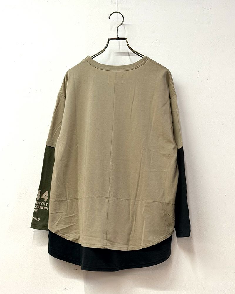 LIME.INC（ライムインク）天竺フェイクレイヤードロングスリーブTシャツ レディース ナチュラル カジュアル 長袖トップス