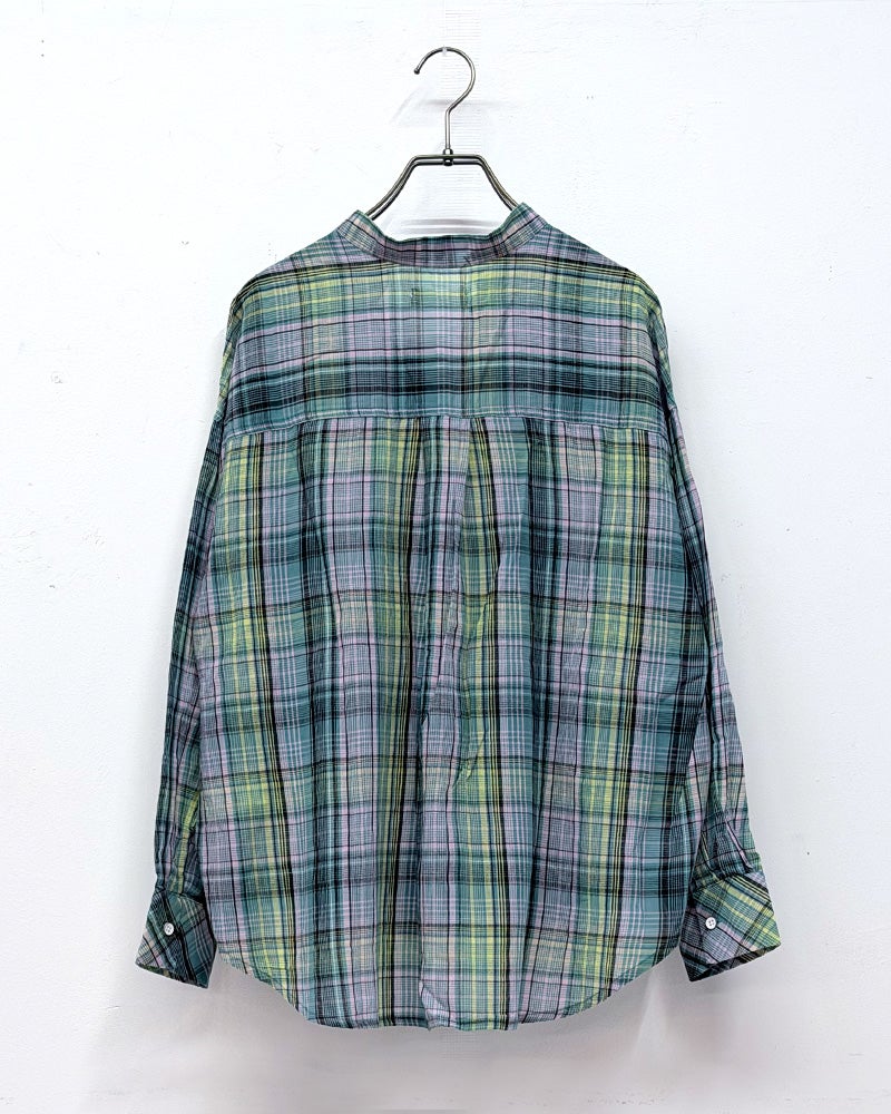 マドラスチェックシャツ　半袖　コットン100％　チェック柄配色　スタンダードカラー　レギュラーシルエット　カジュアルスタイル　春夏トップス　全5カラー展開