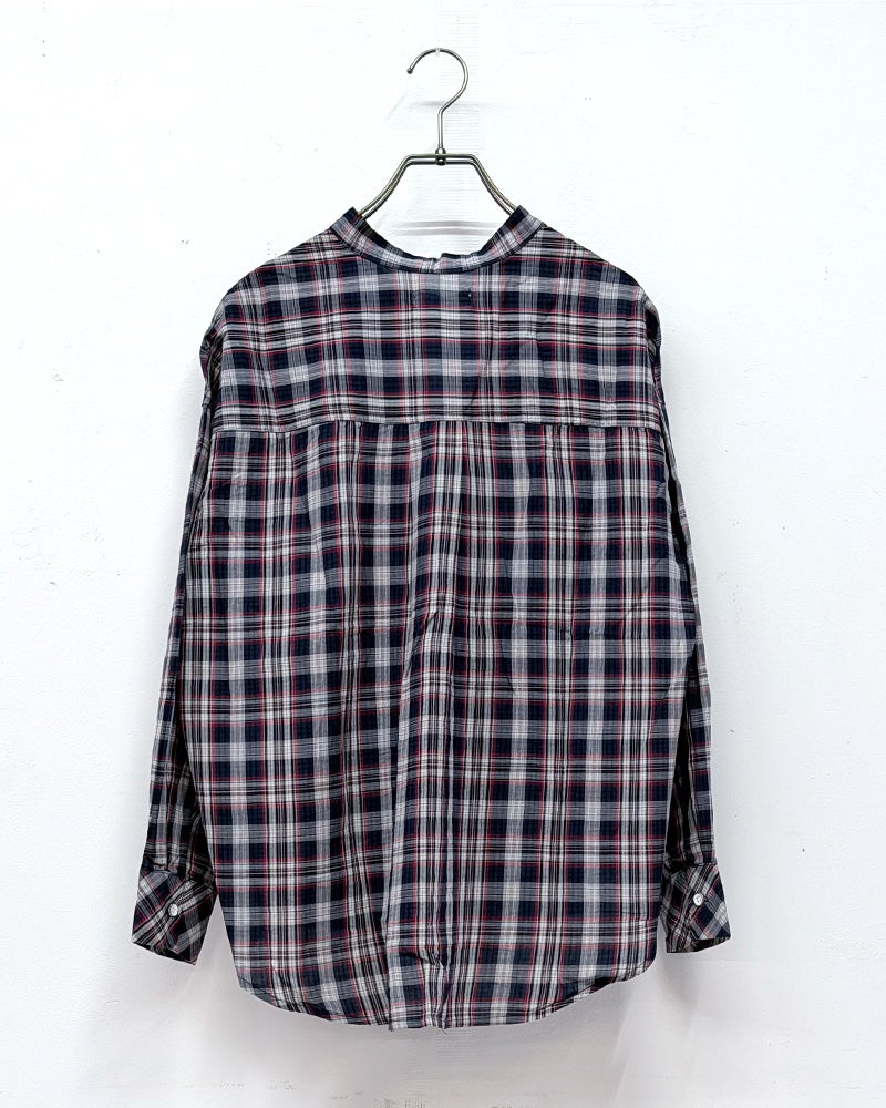 マドラスチェックシャツ　半袖　コットン100％　チェック柄配色　スタンダードカラー　レギュラーシルエット　カジュアルスタイル　春夏トップス　全5カラー展開