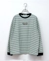 裏目ボーダー天竺ロンTEE　長袖　ボーダー柄　天竺素材　立体感のある生地　ビッグシルエット　ドロップショルダー　カジュアルファッション　大人ナチュラル　ユニセックス