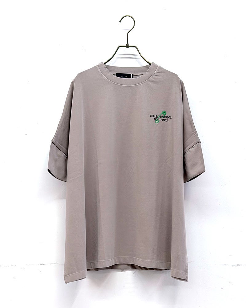 limiless　リミレス　ドライタッチ天竺ピグメントTシャツ　半袖　製品染め　ヴィンテージ加工　サイドスリット　ワイドシルエット　ドロップショルダー　大人カジュアル