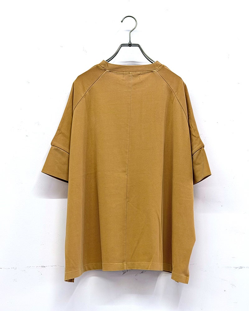 limiless　リミレス　ドライタッチ天竺ピグメントTシャツ　半袖　製品染め　ヴィンテージ加工　サイドスリット　ワイドシルエット　ドロップショルダー　大人カジュアル