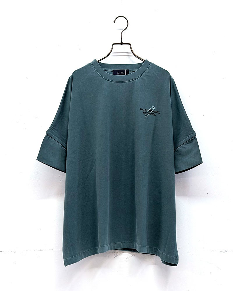 limiless　リミレス　ドライタッチ天竺ピグメントTシャツ　半袖　製品染め　ヴィンテージ加工　サイドスリット　ワイドシルエット　ドロップショルダー　大人カジュアル