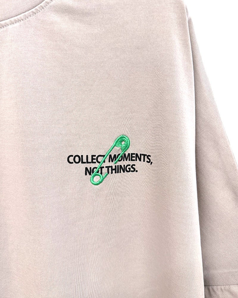 limiless　リミレス　ドライタッチ天竺ピグメントTシャツ　半袖　製品染め　ヴィンテージ加工　サイドスリット　ワイドシルエット　ドロップショルダー　大人カジュアル
