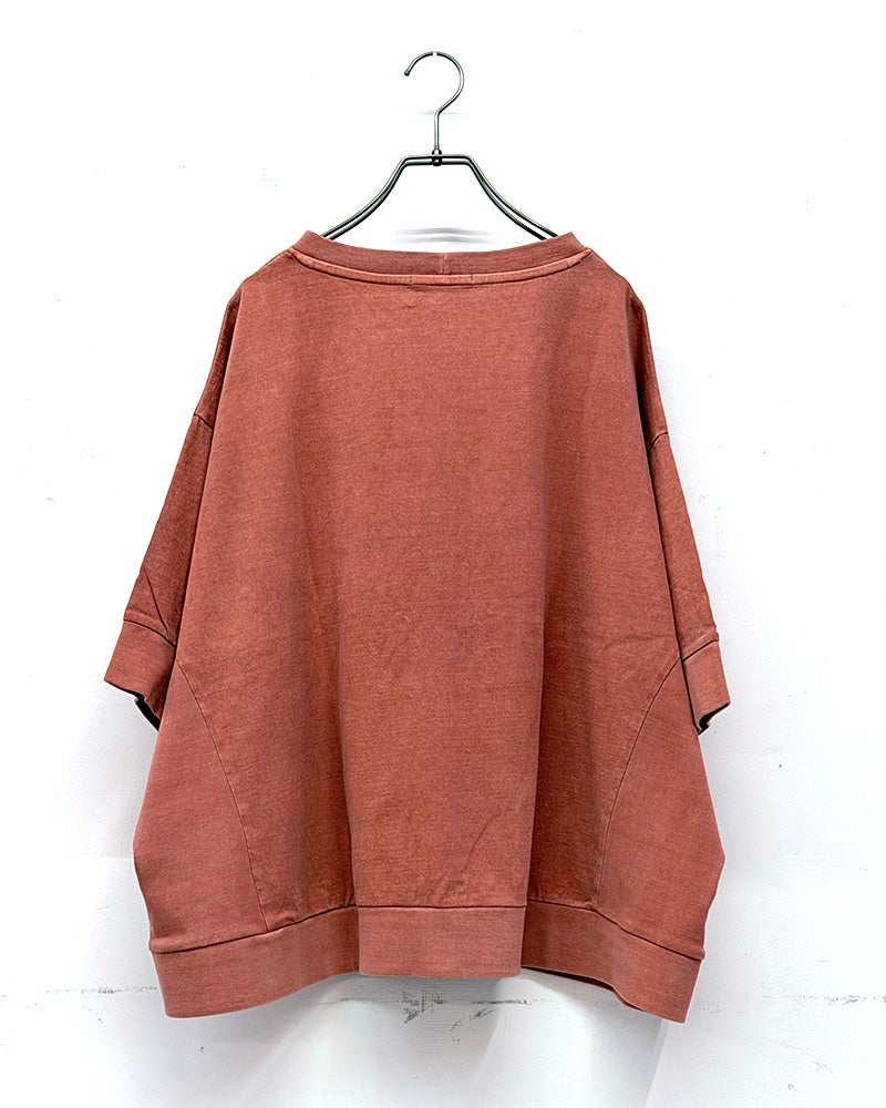 limiless　リミレス　ピグメント天竺リブカーディガン　長袖　製品染め　ヴィンテージ加工　Vネック　リブ切替　ビッグシルエット　大人カジュアル