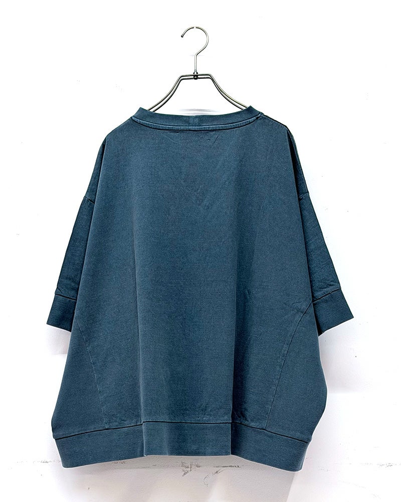 limiless　リミレス　ピグメント天竺リブカーディガン　長袖　製品染め　ヴィンテージ加工　Vネック　リブ切替　ビッグシルエット　大人カジュアル