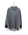 limiless　リミレス　デニムリブ袖シャツ　長袖　薄手デニム　透け感　袖リブ切り替え　セットアップ可能　ビッグシルエット　羽織り　大人カジュアル