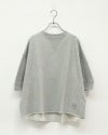 カットオフ袖下タックワイドプルオーバー　長袖　切りっぱなし加工　袖下タック入り　ワイドシルエット　ドロップショルダー　前後差着丈　サイドスリット　大人カジュアル　ナチュラル