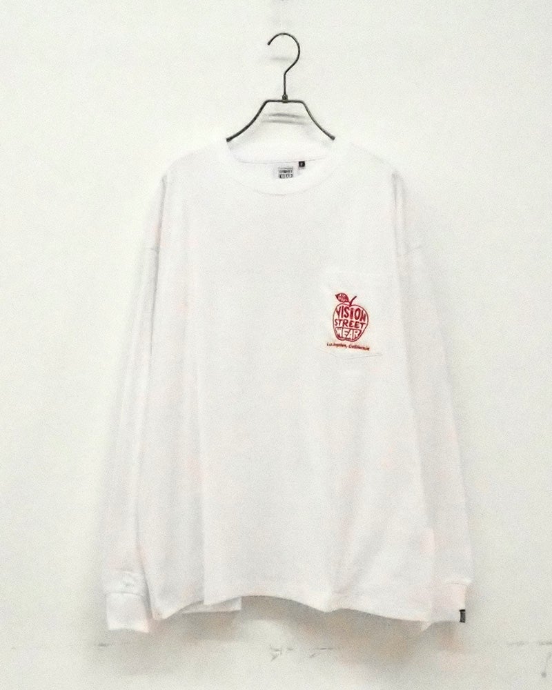 VISION STREET WEAR　ヴィジョンストリートウェア　ロンT　長袖Tシャツ　ワンポイントロゴ　シンプルデザイン　ストリートファッション　ユニセックス