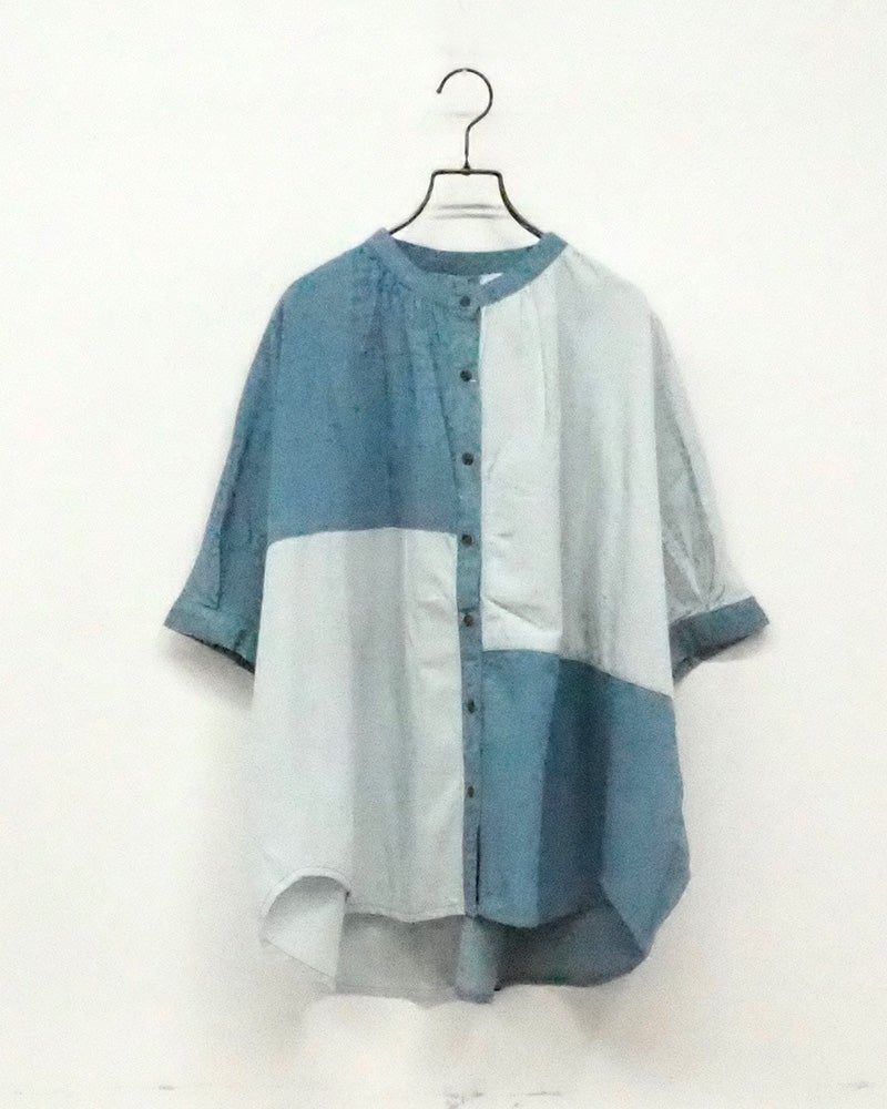 デニムBIGシャツ　長袖　オーバーサイズ　ビッグシルエット　ドロップショルダー　デニム素材　ヴィンテージ風　ライトアウター　大人カジュアル　ユニセックス